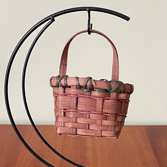 Adorable Small Woven Rustic Basket Ornament - Picture 2 of 7